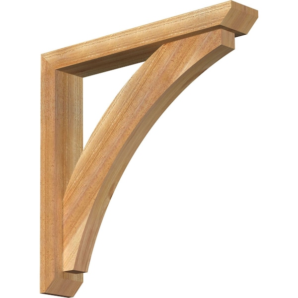 Ekena Millwork Thorton Slat Rough Sawn Bracket w/ Offset Brace, Western Red Cedar, 4"W x 24"D x 24"H BKT0402X24X24THR06RWR - main